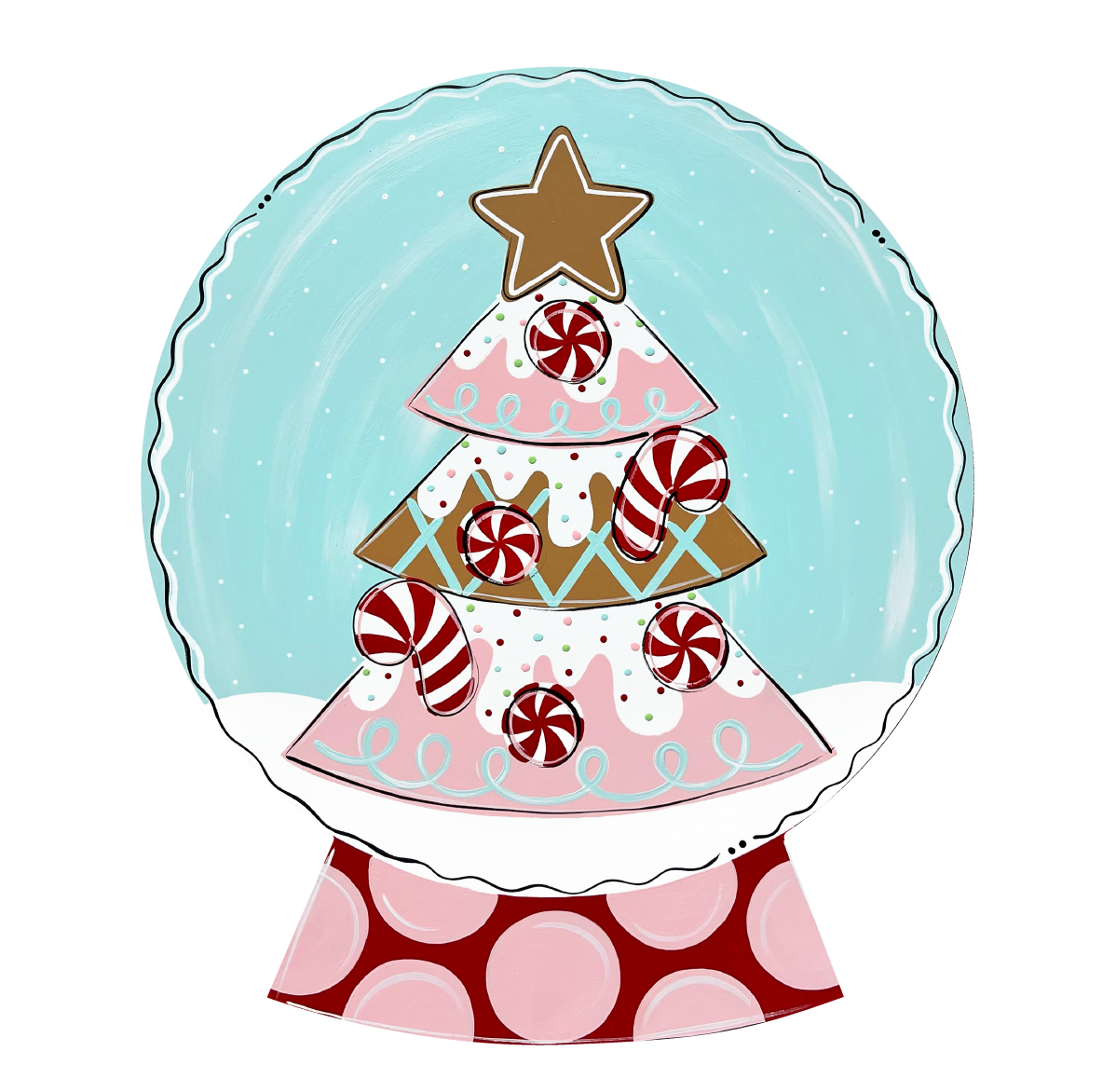 ARTSY AND BLEU PINK TREE SNOW GLOBE