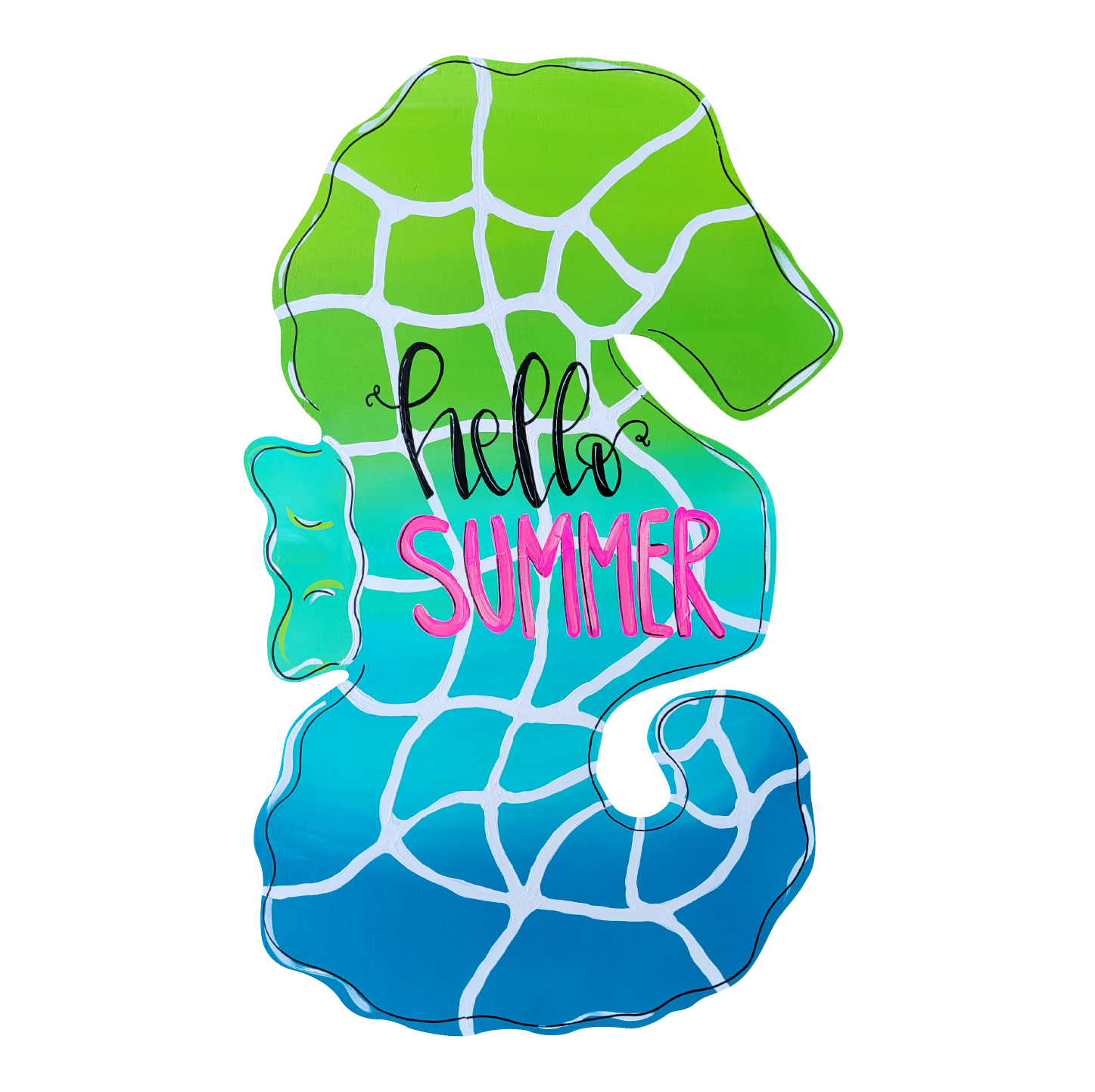 A BLESSED MESS HELLO SUMMER SEAHORSE