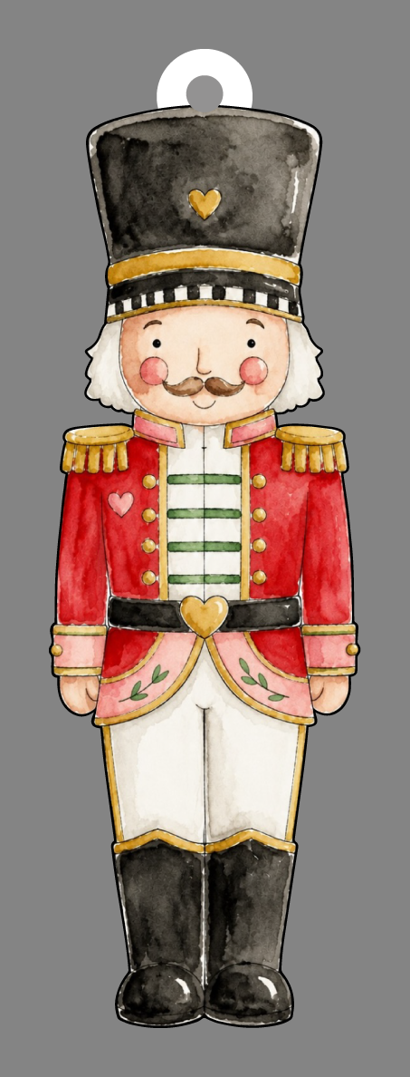SPRINKLED WITH HEARTS NUTCRACKER RED JACKET AND BLACK HAT
