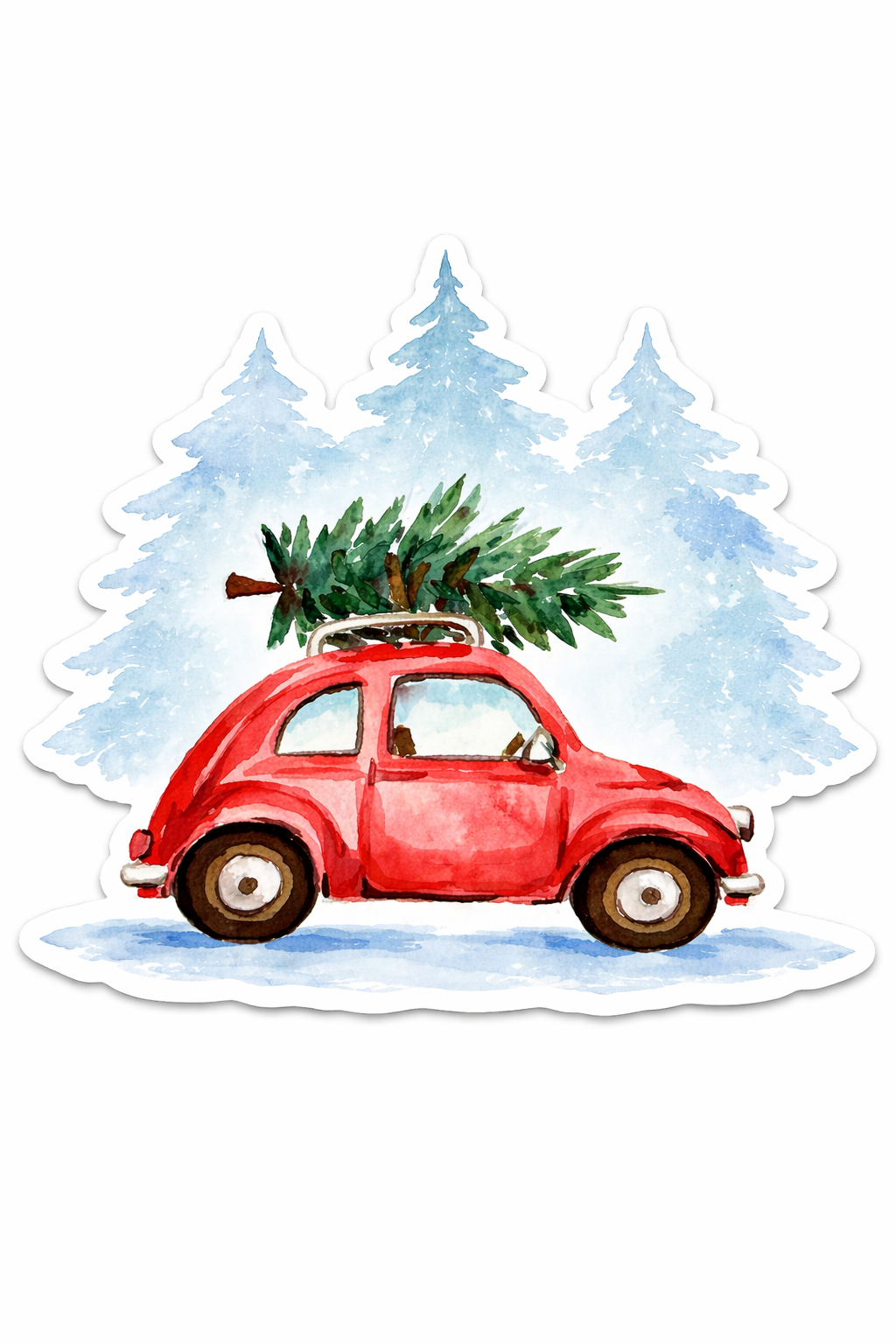 SPRINKLED WITH HEARTS ACRYLIC CAR WITH TREE