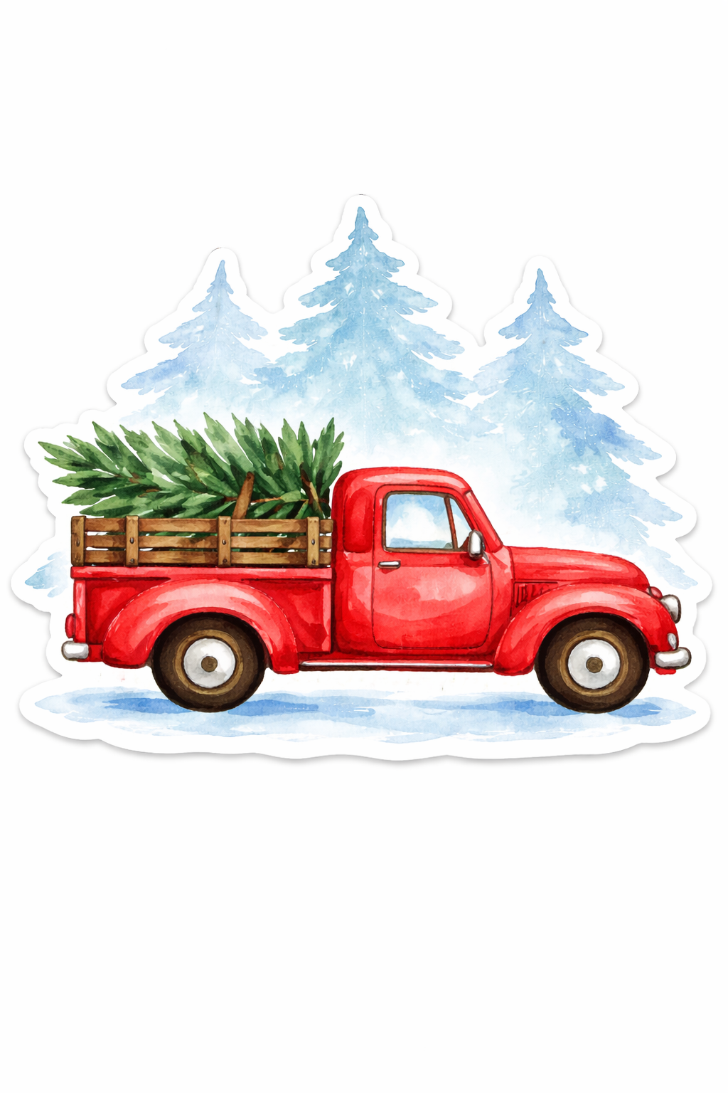 SPRINKLED WITH HEARTS ACRYLIC TRUCK WITH TREE