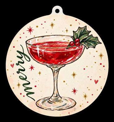 SPRINKLED WITH HEARTS MERRY COCKTAIL AND HOLY LEAVES