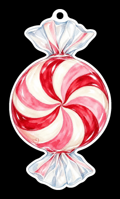 SPRINKLED WITH HEARTS PEPERMINT CANDY