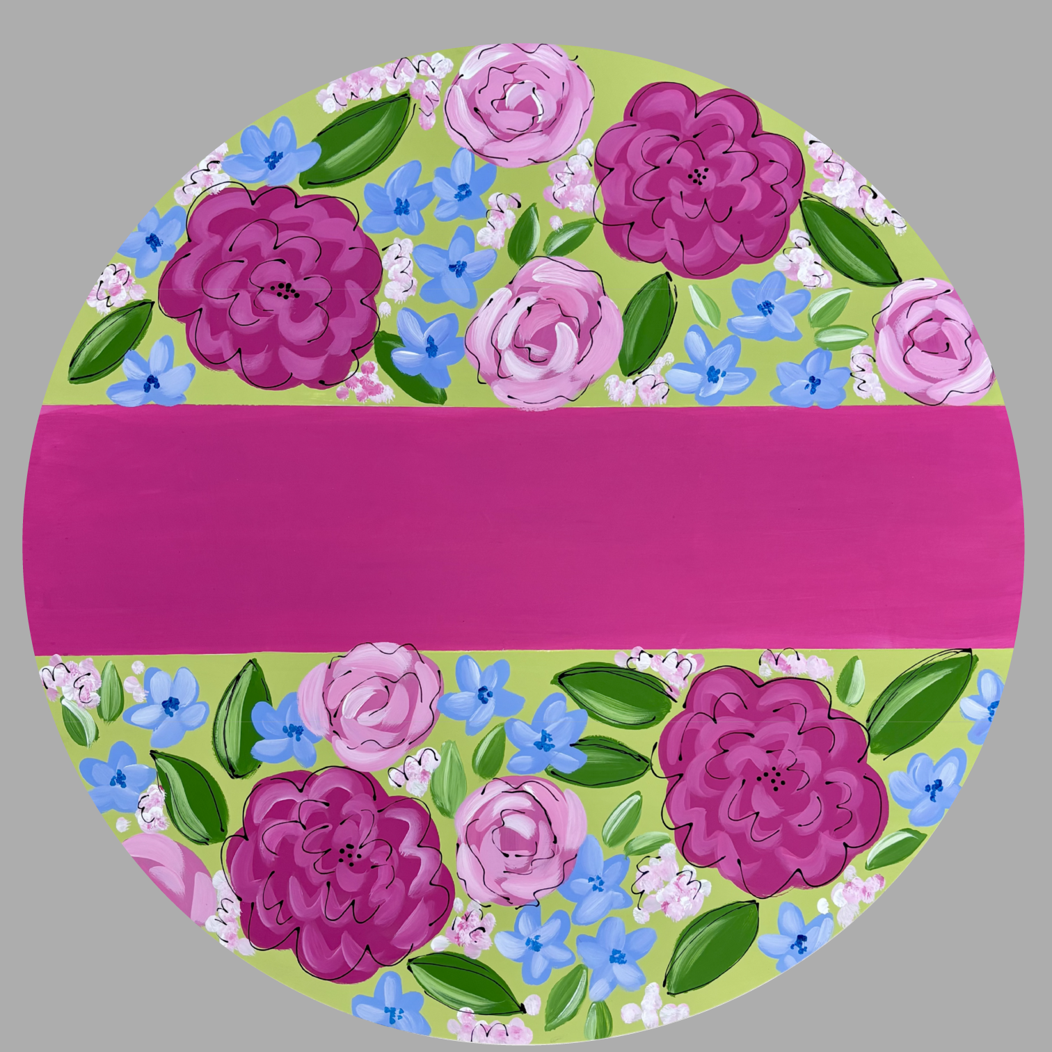 ANNA EVANS DARK PURPLE AND LIGHT PURPLE BLUE FLOWERS PURPLE BANNER