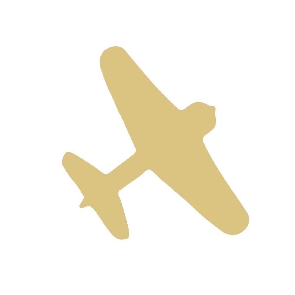 Basic Shape Airplane MDF Cutout Vintage Silhouette - Unfinished For DIY