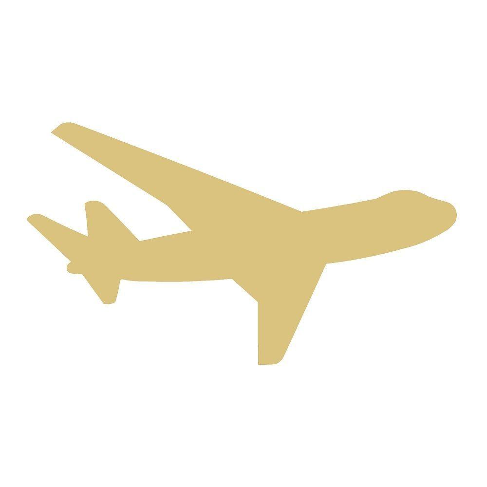 Basic Shape Airplane MDF Cutout Silhouette Style 3 - Unfinished For DIY
