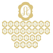 Basic Shape Ornate Oval Frame MDF Cutout Monogram A - Unfinished For DIY