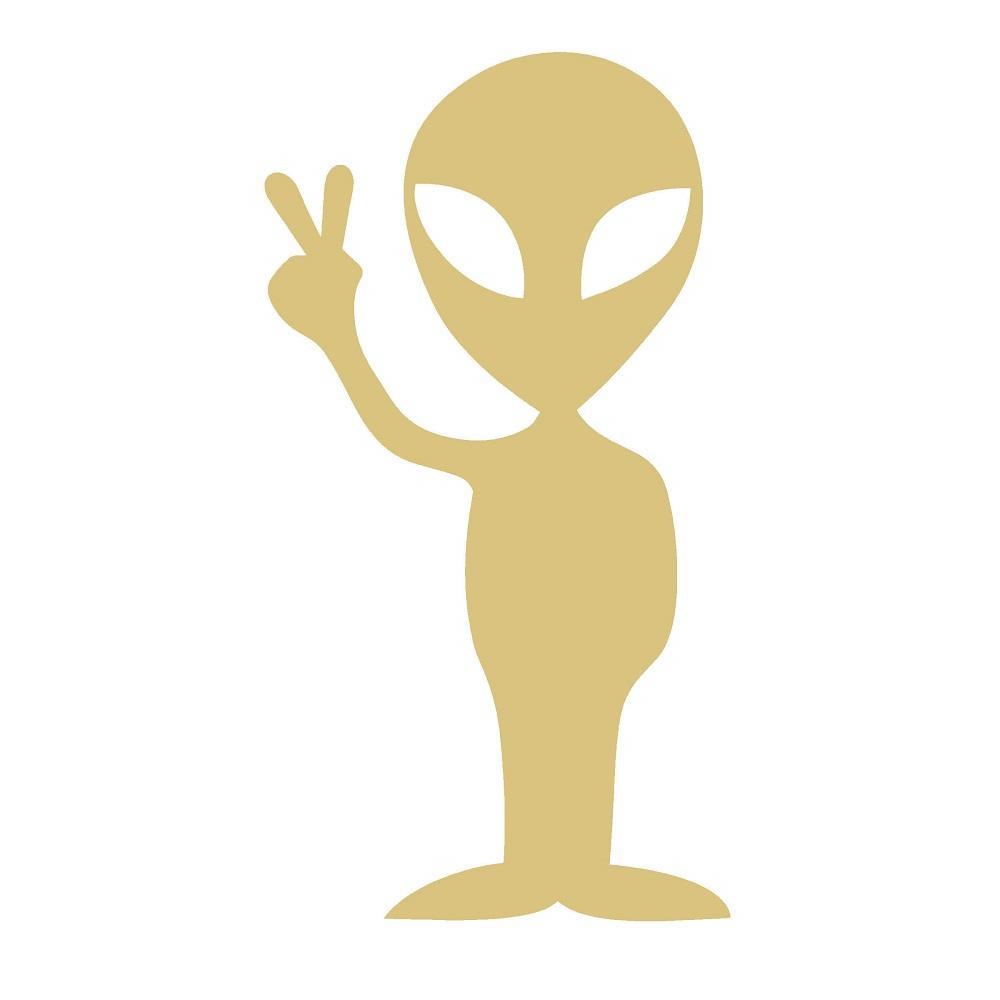 Basic Shape Alien MDF Cutout Peace Sign Silhouette - Unfinished For DIY