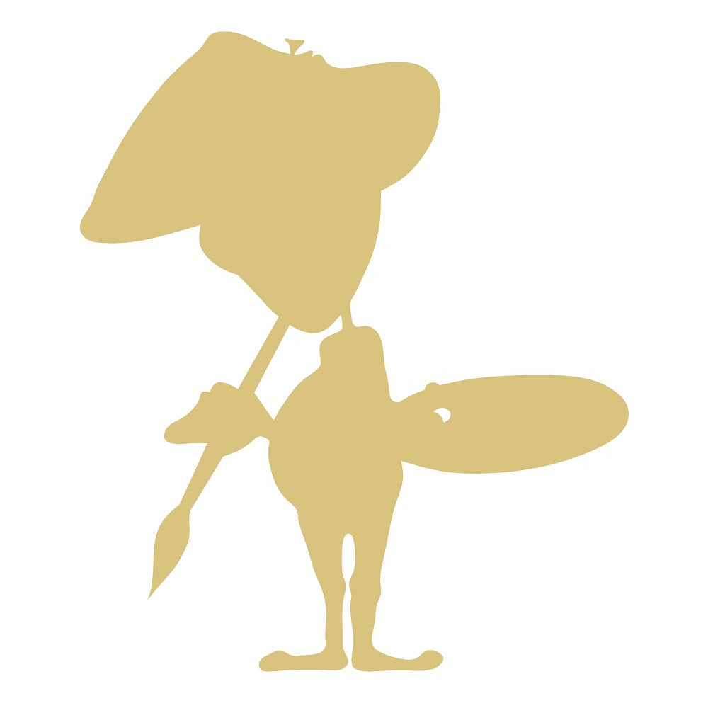 Basic Shape Alien MDF Cutout With Giant Leaf And Stem - Unfinished For DIY