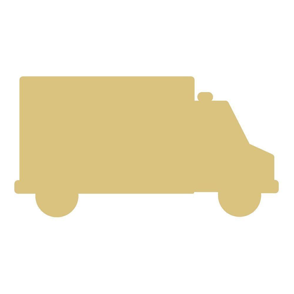 Basic Shape Ambulance MDF Cutout Silhouette - Unfinished For DIY