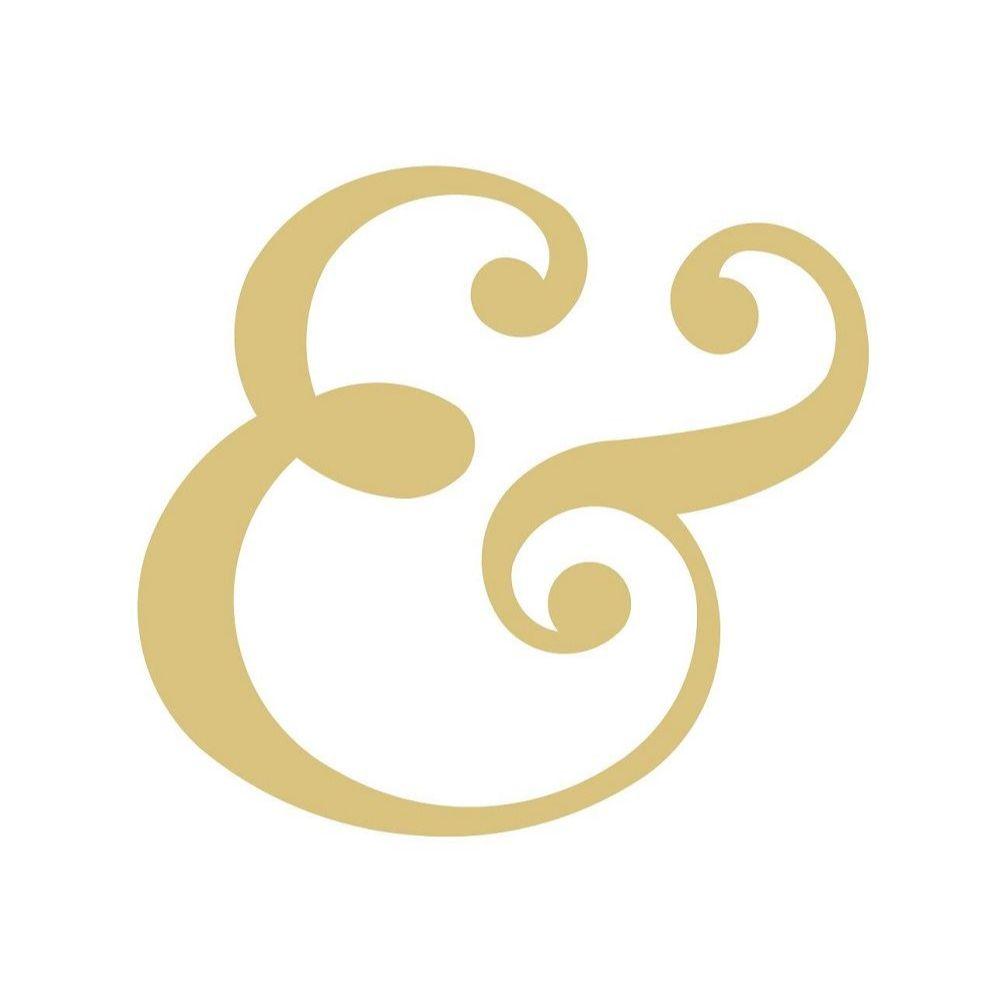 Basic Shape Ampersand MDF Cutout Ampersand - Unfinished For DIY