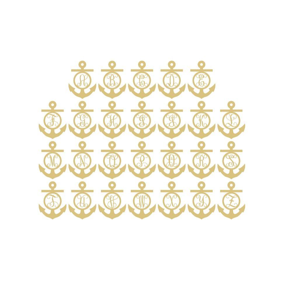 Basic Shape Anchor MDF Cutout Monogram Pattern - Unfinished For DIY