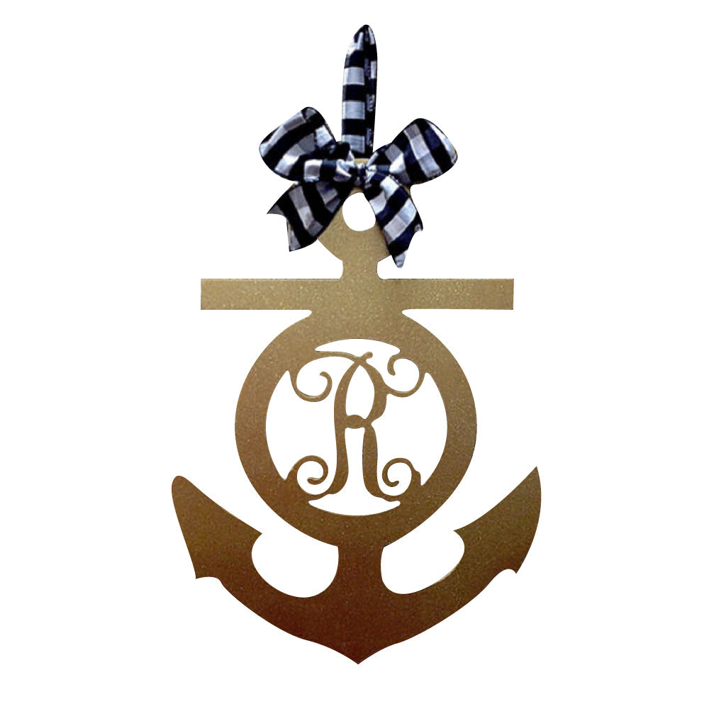 Basic Shape Anchor MDF Cutout Monogram Pattern - Unfinished For DIY