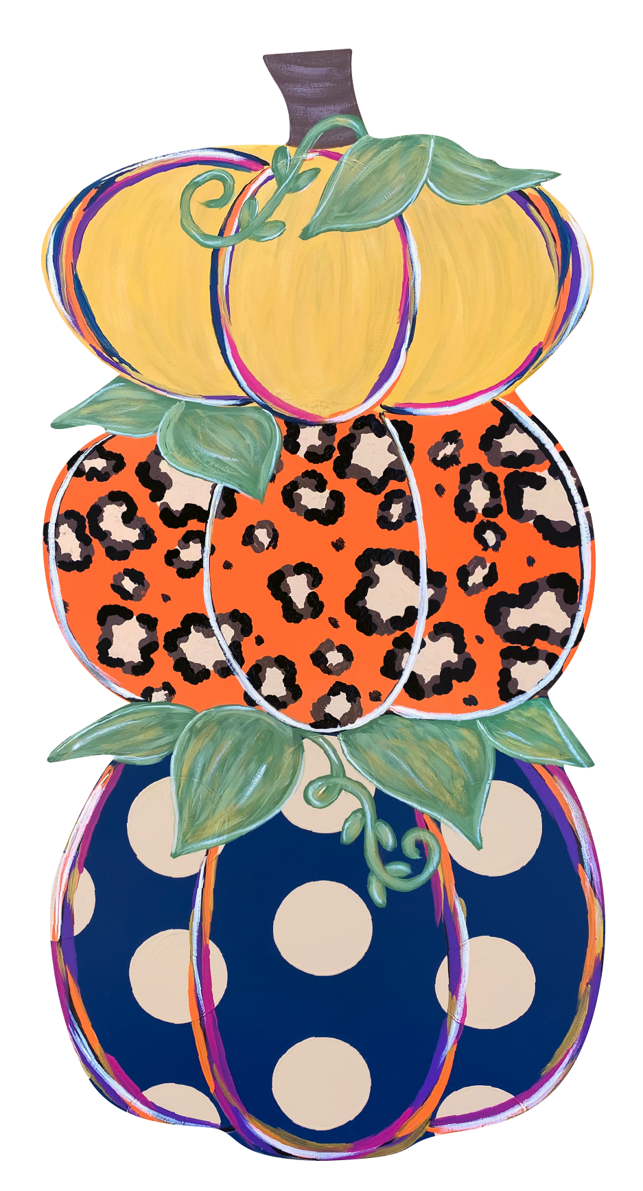 ASHLEY NICOLE DESIGNS COLORFUL STACKED PUMPKIN