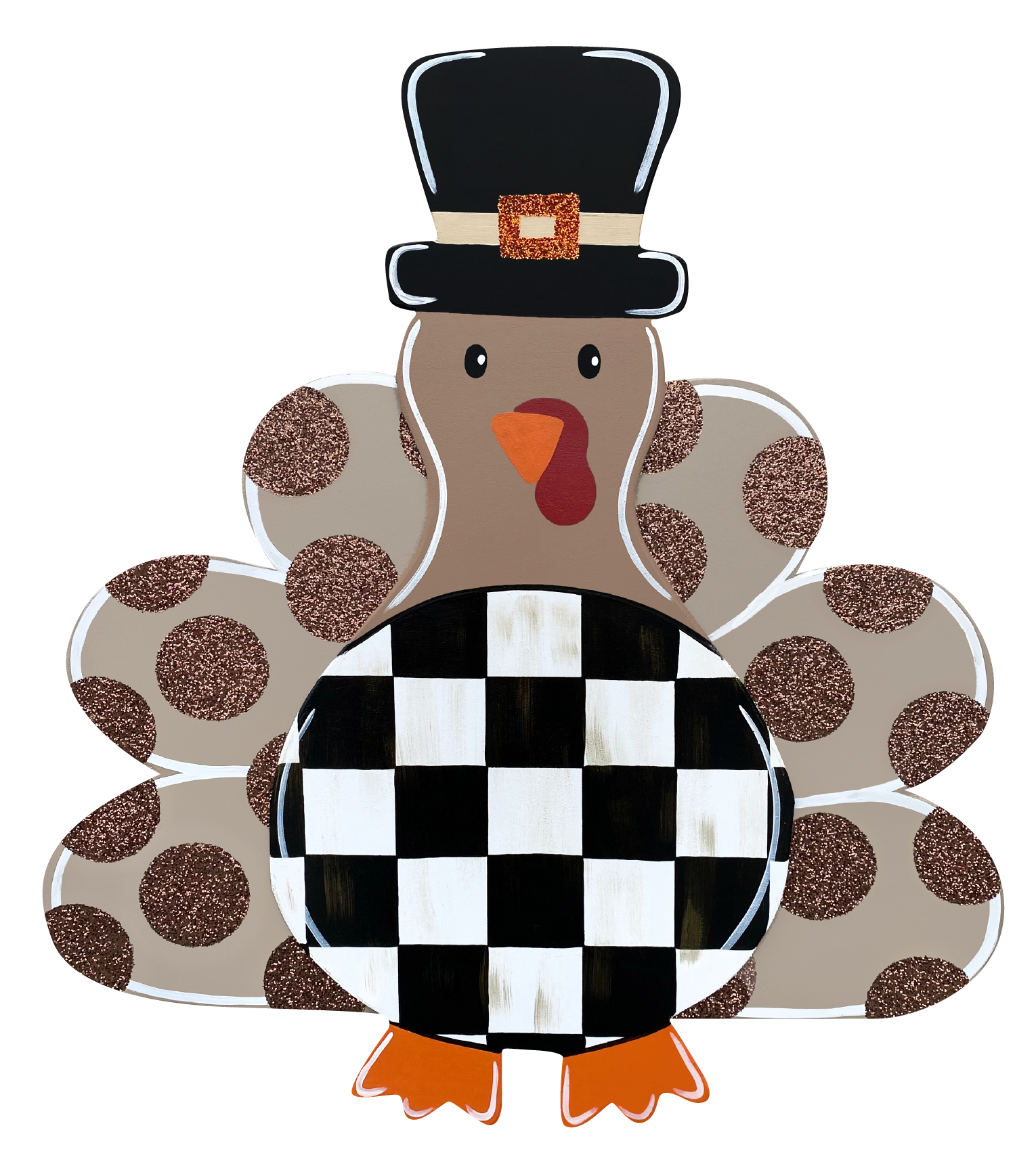 ASHLEY NICOLE DESIGNS TURKEY WITH BLACK AND WHITE BELLY