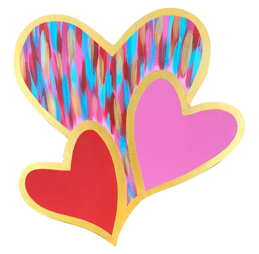 ASHLEY NICOLE DESIGNS 3 DIFFERENT COLORED HEARTS