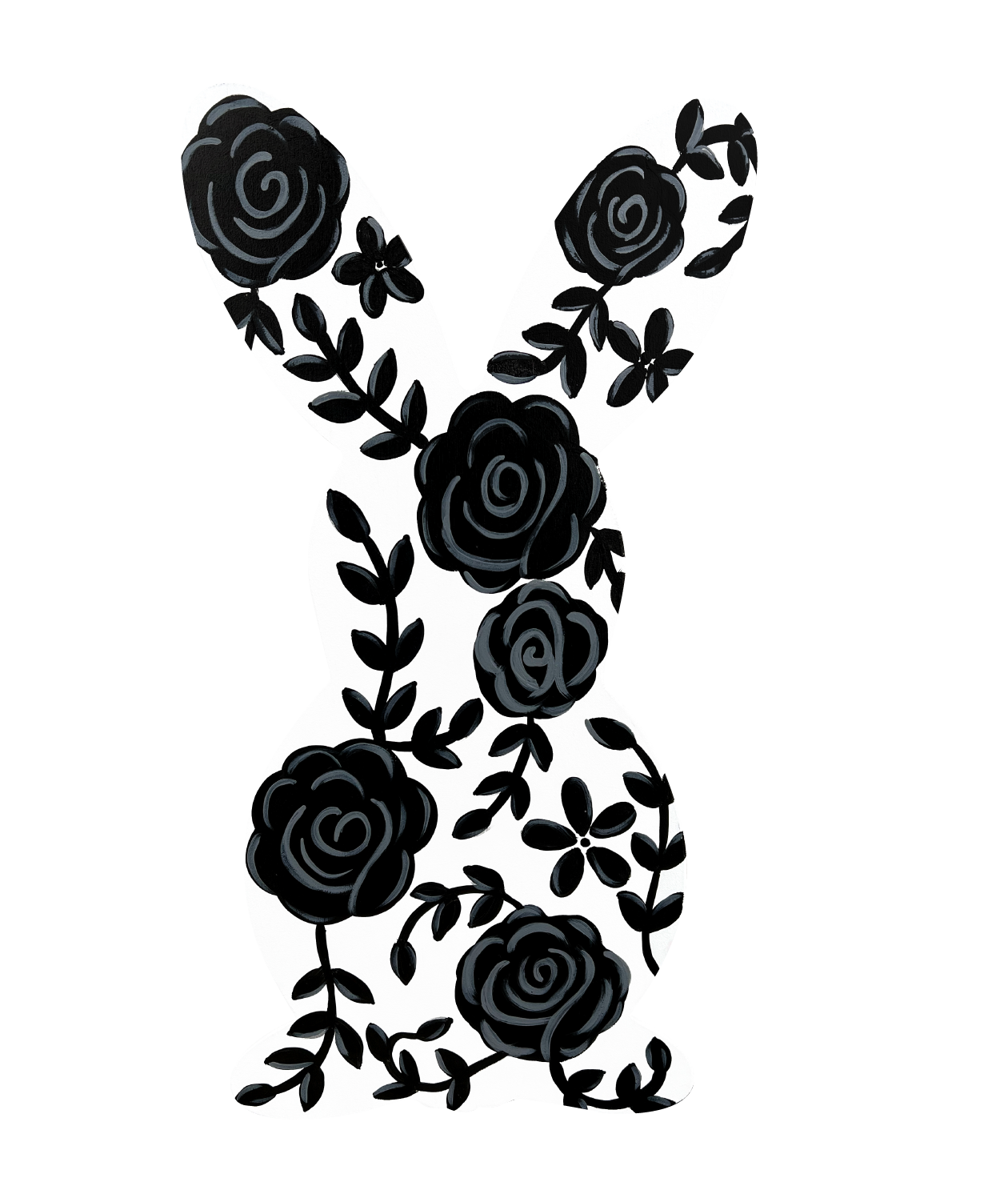 ASHLEY NICOLE DESIGNS BLACK ROSE RABBIT