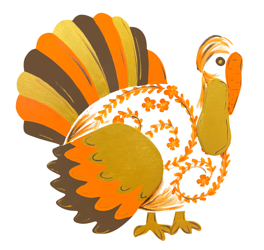 ASHLEY NICOLE DESIGNS ORANGE BROWN AND YELLOW TURKEY