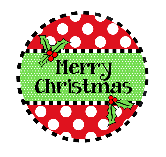 ASHLEY NICOLE DESIGNS CIRCLE MERRY CHRISTMAS WITH HOLLY