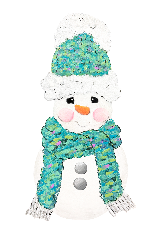 ASHLEY NICOLE DESIGNS SNOWMAN WITH MATCHING TEAL HAT AND SCARF