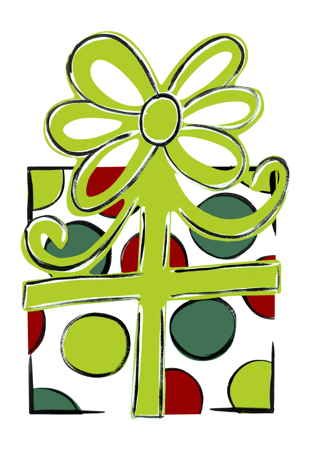 ASHLEY NICOLE DESIGNS SMALL PRESENT WITH GREEN BOW