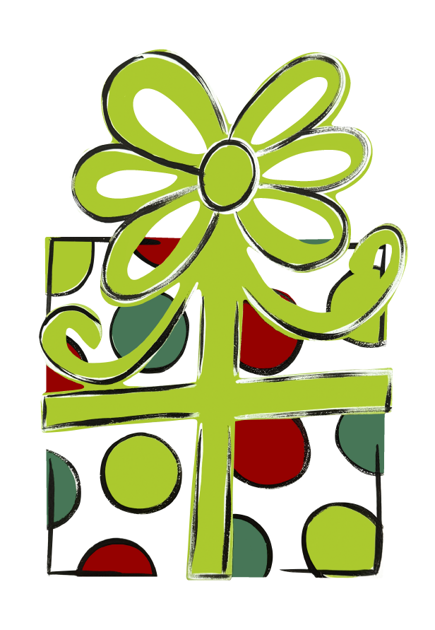 ASHLEY NICOLE DESIGNS LARGE PRESENT WITH GREEN BOW