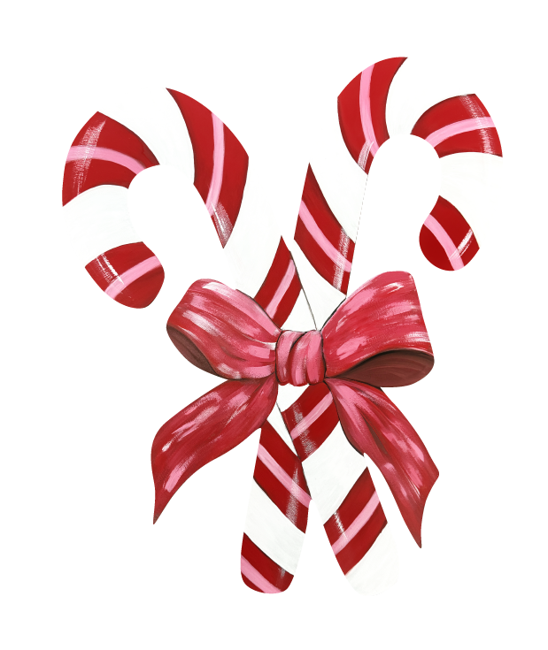 ASHLEY NICOLE DESIGNS DOUBLE CANDY CANES WITH RED RIBBON