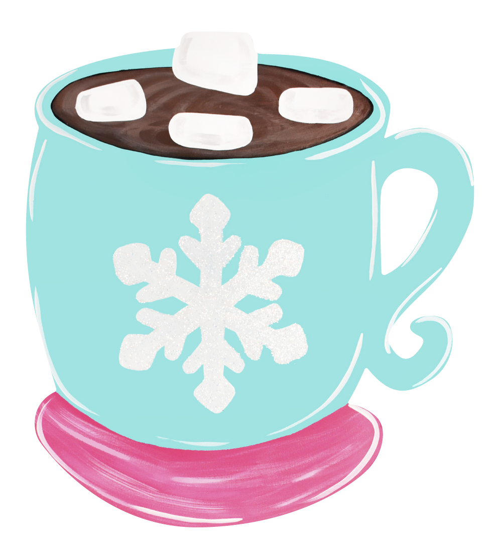 ASHLEY NICOLE DESIGNS BLUE COCOA MUG WIH SNOWFLAKE
