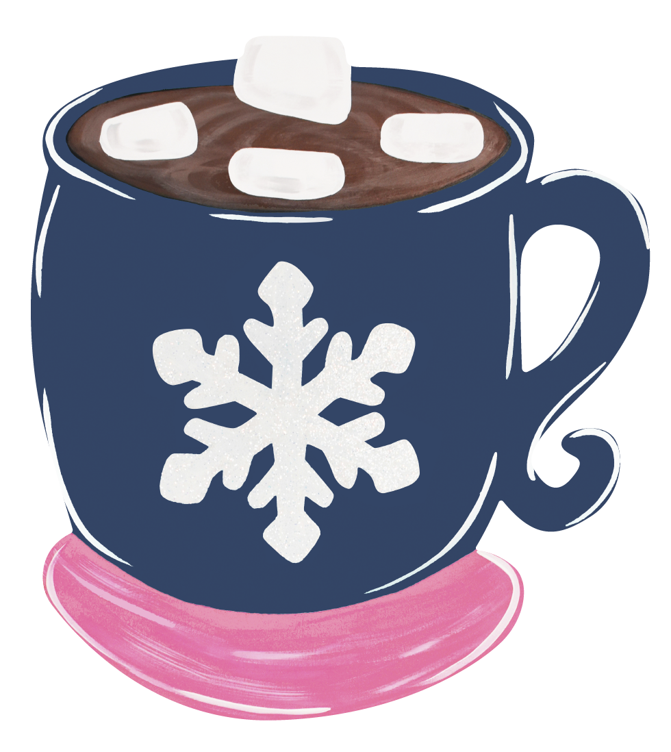 ASHLEY NICOLE DESIGNS DARK BLUE AND PINK MUG