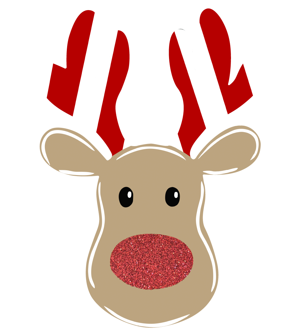 ASHLEY NICOLE DESIGNS REINDEER WITH RED NOSE AND CANDYCANE ANTLERS