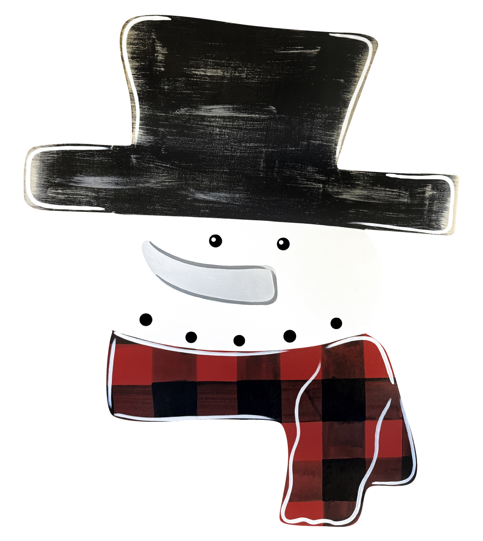 ASHLEY NICOLE DESIGNS SNOWMAN HEAD WITH BLACK HAT AND RED SCARF