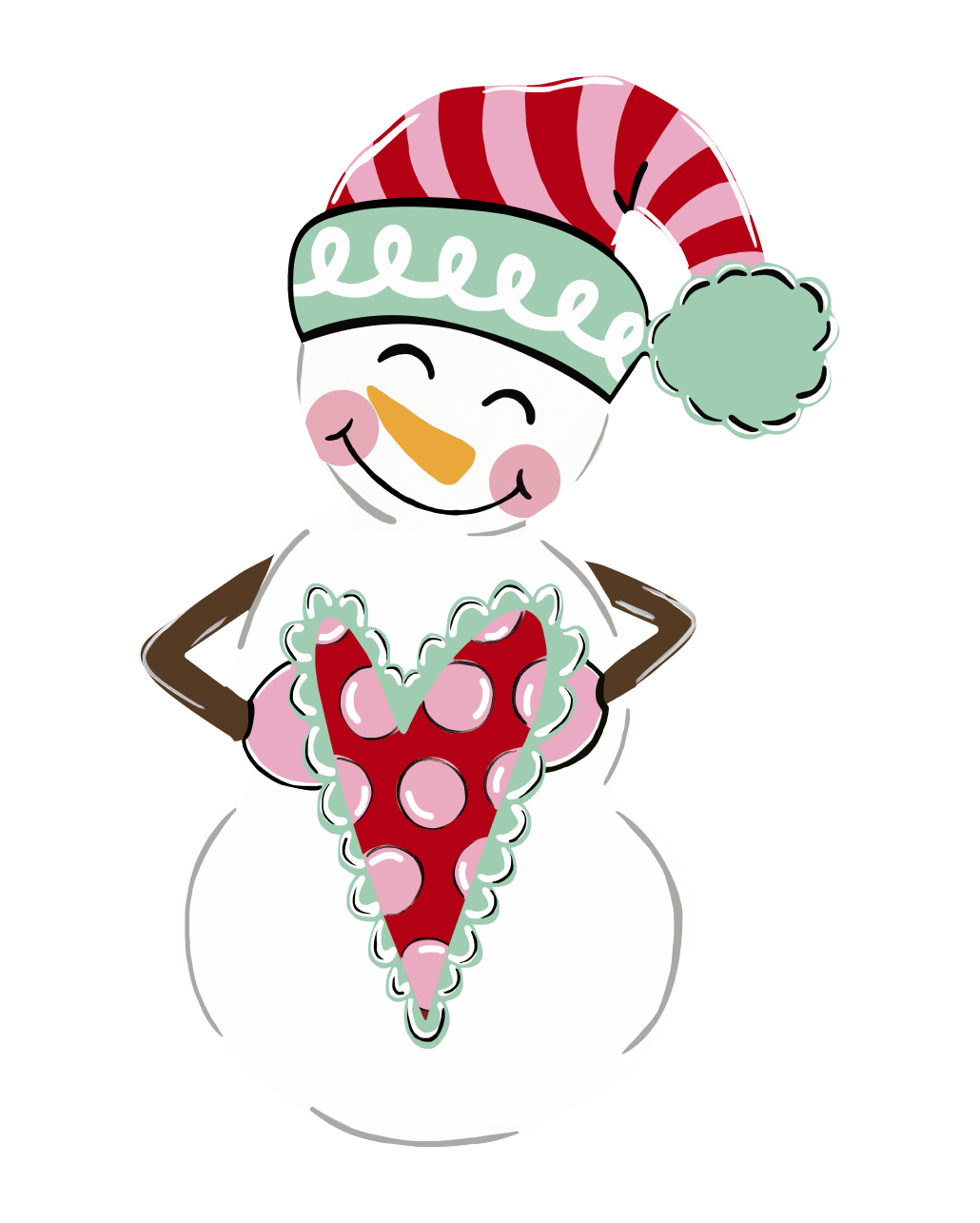ASHLEY NICOLE DESIGNS SNOWMAN HOLDING A HEART