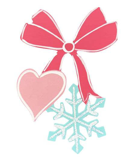 ASHLEY NICOLE DESIGNS BOW WITH HEART AND SNOWFLAKE