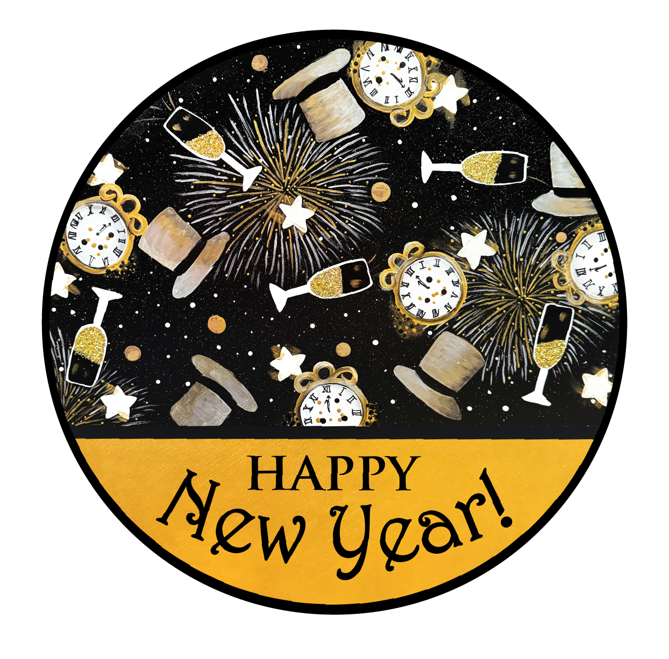 ASHLEY NICOLE DESIGNS HAPPY NEW YEAR CIRCLE