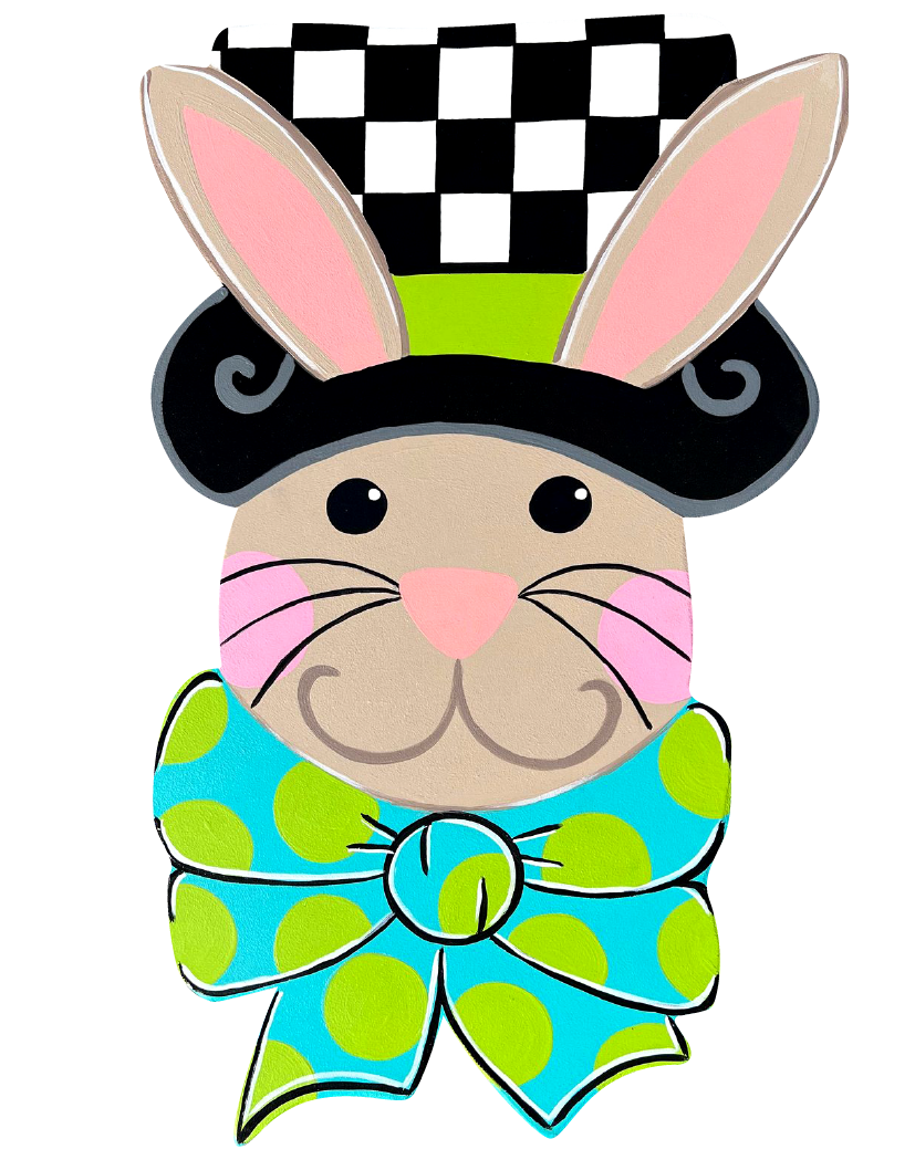 ASHLEY NICOLE DESIGNS BROWN RABBIT WITH CHECKED TOP HAT