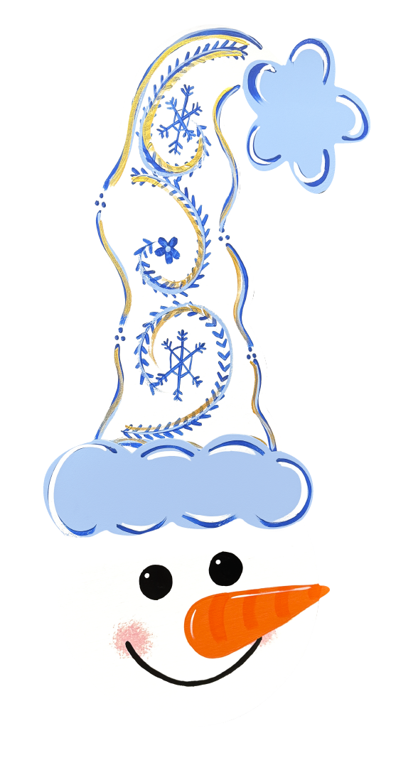 ASHLEY NICOLE DESIGNS SNOWMAN WITH TALL BLUE HAT