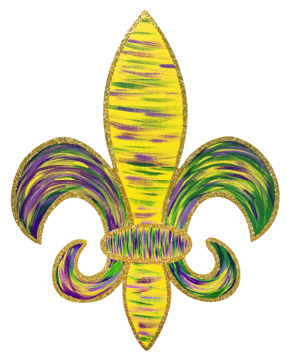 ASHLEY NICOLE DESIGNS FDL WITH YELLOW GREEN AND PURPLE COLORS