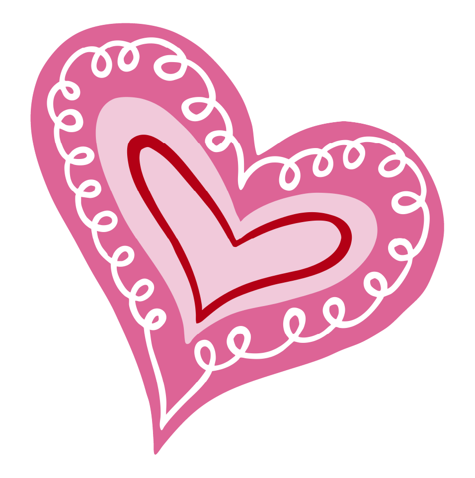 ASHLEY NICOLE DESIGNS PINK HEART WITH RED AND WHITE
