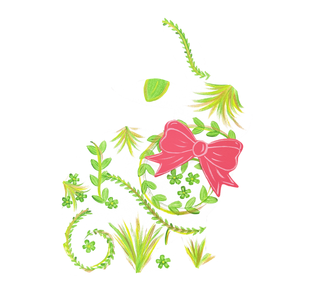 ASHLEY NICOLE DESIGNS RABBIT WITH GREENERY AND PINK BOW