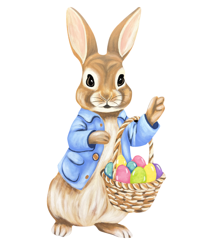 ASHLEY NICOLE DESIGNS STANDING BUNNY WITH EASTER BASKET