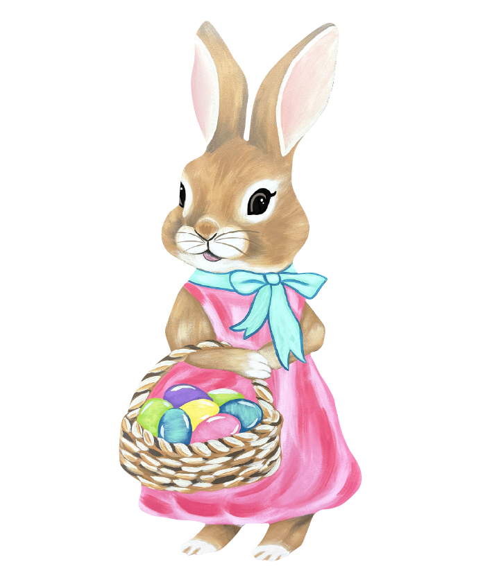 ASHLEY NICOLE DESIGNS GIRL BUNNY WITH EASTER BASKET