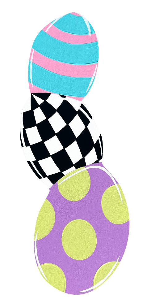 ASHLEY NICOLE DESIGNS 3 STACKED COLORFUL EGGS