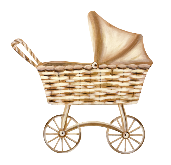 ASHLEY NICOLE DESIGNS BROWN BABY CARRIAGE