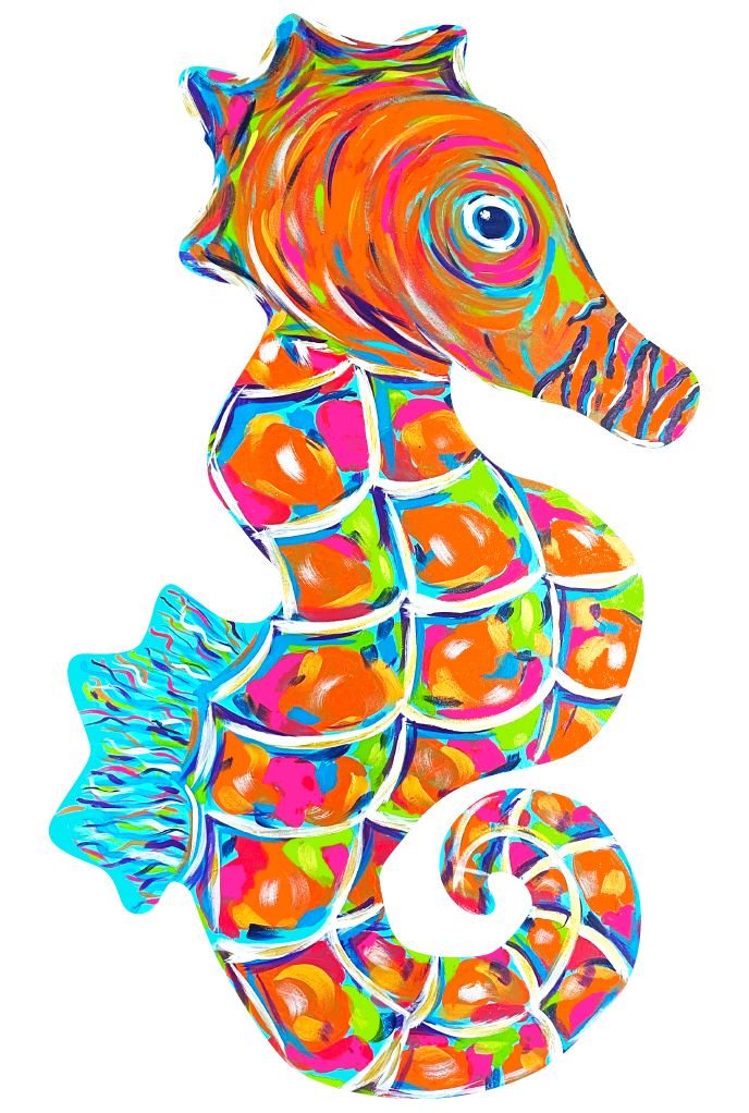 ASHLEY NICOLE DESIGNS COLORFUL SEAHORSE