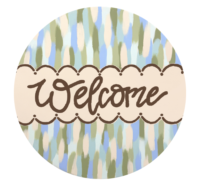 ASHLEY NICOLE DESIGNS BROWN AND GREEN WELCOME