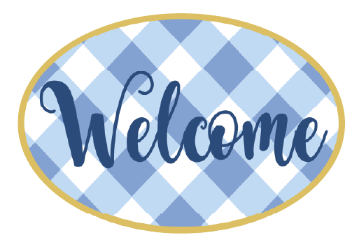 ASHLEY NICOLE DESIGNS BLUE PLAID WELCOME