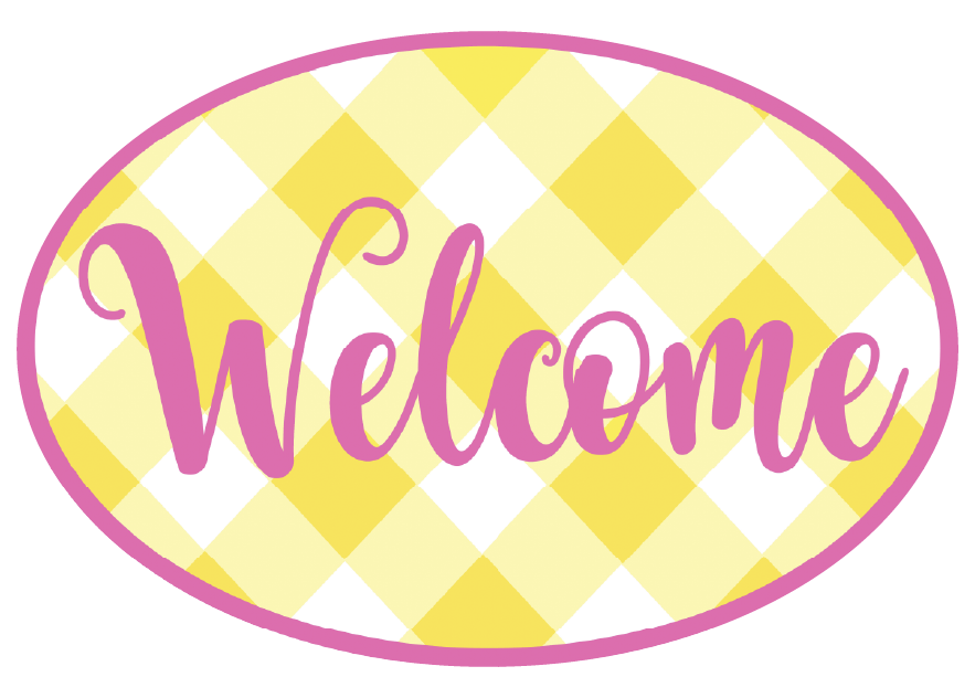 ASHLEY NICOLE DESIGNS YELLOW PLAID WELCOME