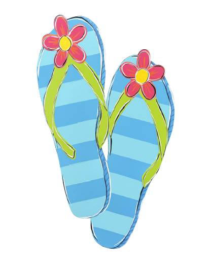 ASHLEY NICOLE DESIGNS BLUE STRIPPED FLIP FLOPS
