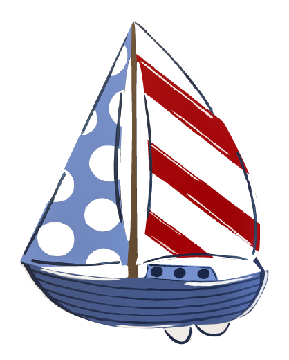 ASHLEY NICOLE DESIGNS PATROTIC SAILBOAT