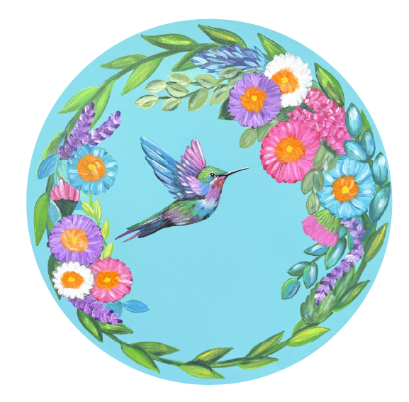 ASHLEY NICOLE DESIGNS FLORAL HUMMINGBIRD